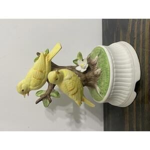 Vintage Sankyo Porcelain Yellow Canary Music Box